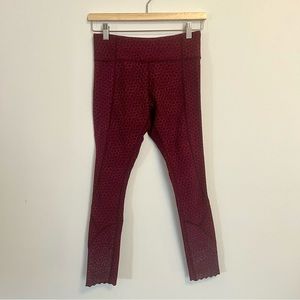 HTF Lululemon Tight Stuff Pants Sz 6 Reflective Scalloped Purple Maroon $148 HOT